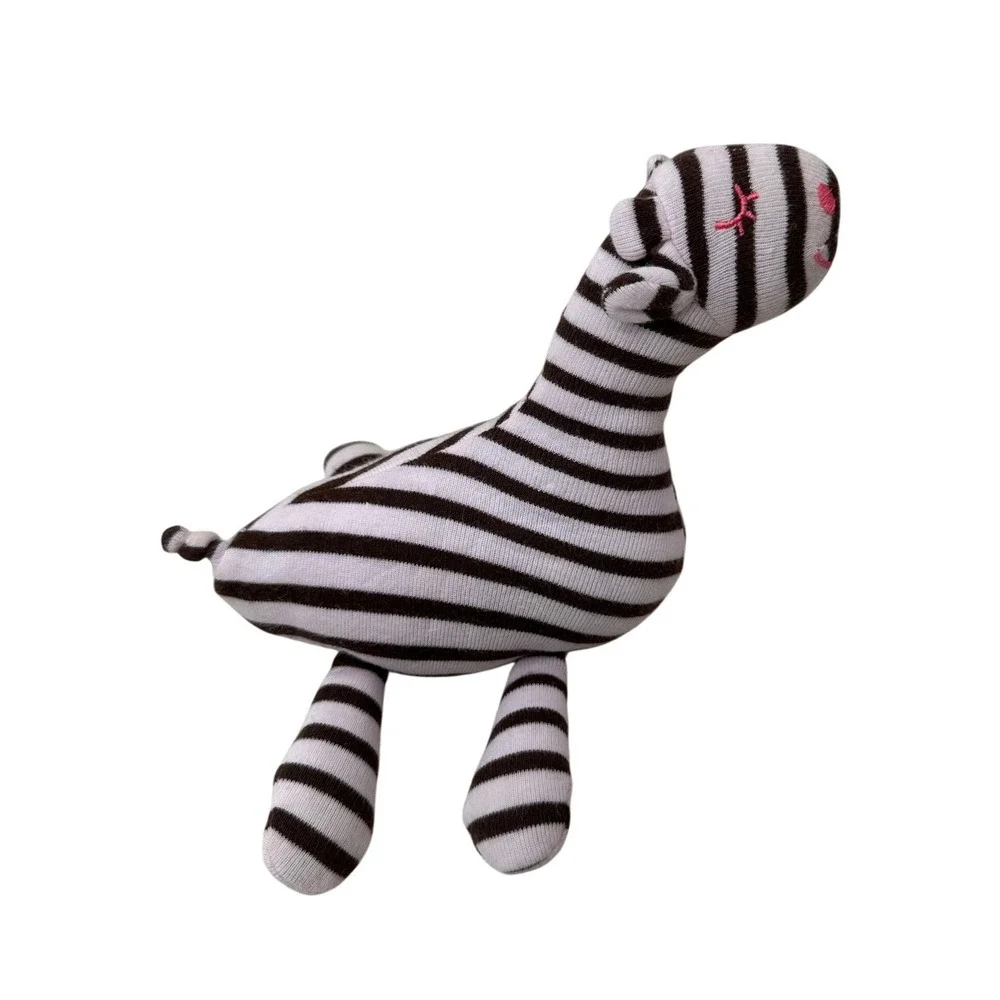 Old Navy Zebra Plush Pink Brown Striped Stuffed Animal Lovey Kids Vintage 2009